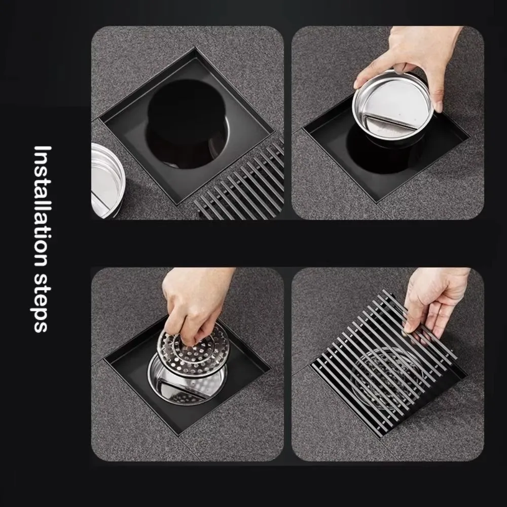 304 Stainless Steel Bathroom Floor Drain Insect-proof Sewer Deodorant Shower Drains Anti-odor Large Drainage Drain Filter