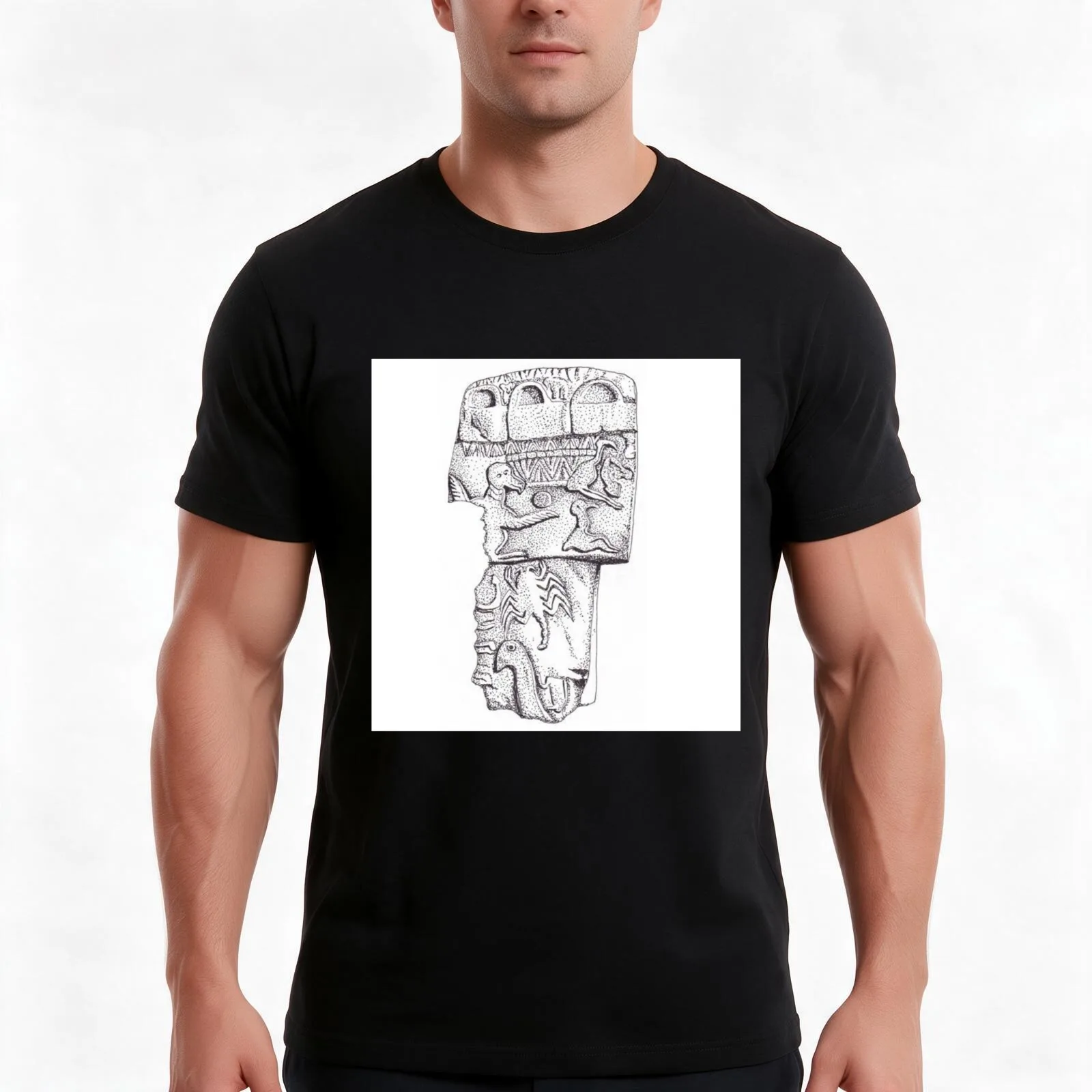 G?bekli Tepe T-Shirt, Summer Casual Cotton Tee, Oversized Streetwear Tops, Vintage Graphic Print, Loose Fit Short Sleeve