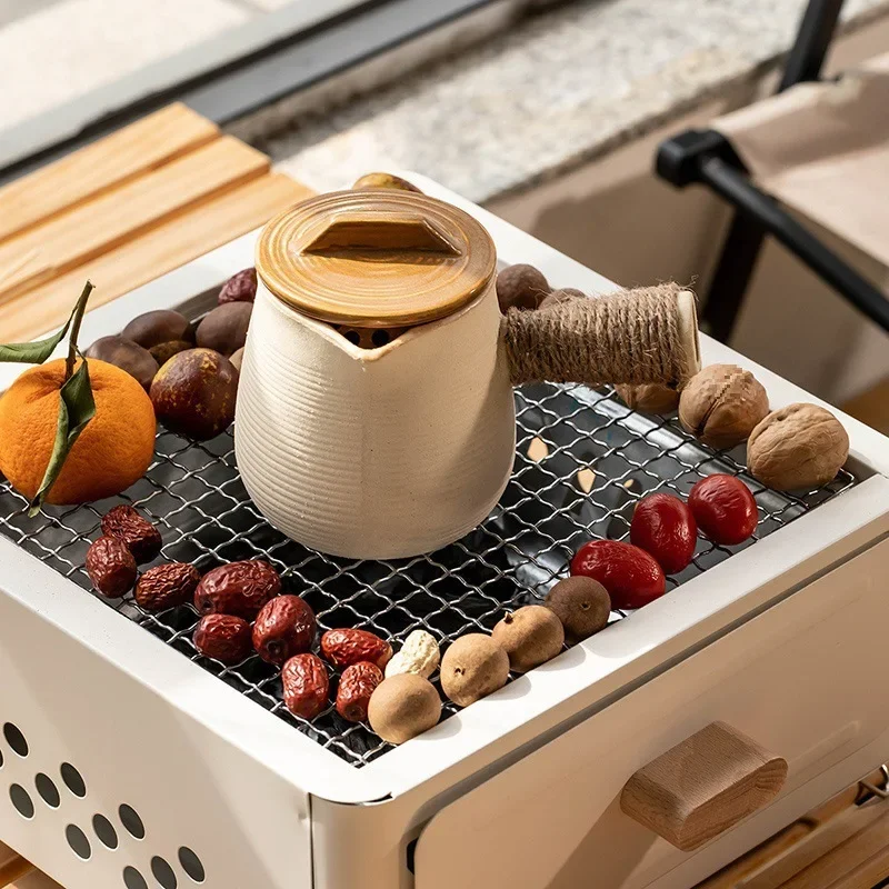 Square barbecue stove Drawer Carbon Basin Boiling Tea Grilling Meat Fried Meat Charcoal Grilling Easy Carry bbq Grill Outdoor