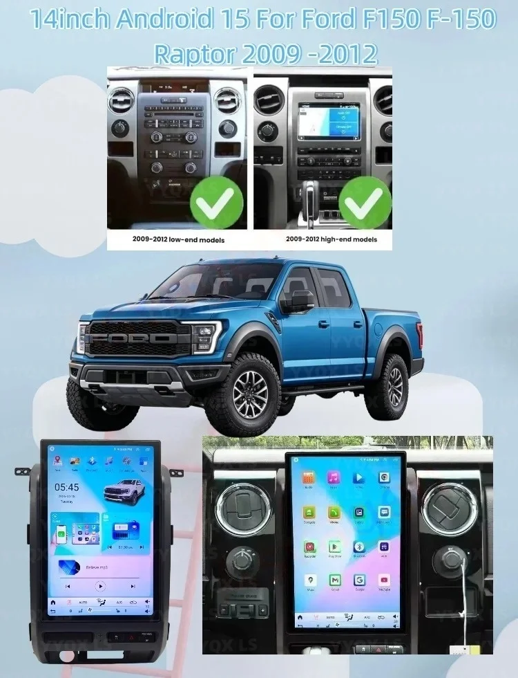 

14inch For Ford F150 Raptor 2009-2012 GPS 4G WiFi Wireless CarPlay Android Auto Bluetooth DSP Stereo Multimedia Player Head Unit