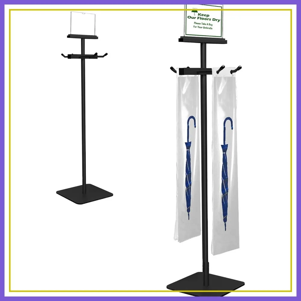 

Umbrella Stand with 200 Disposable Plastic Bags, Wet Umbrella Holder for Home Office Entryway