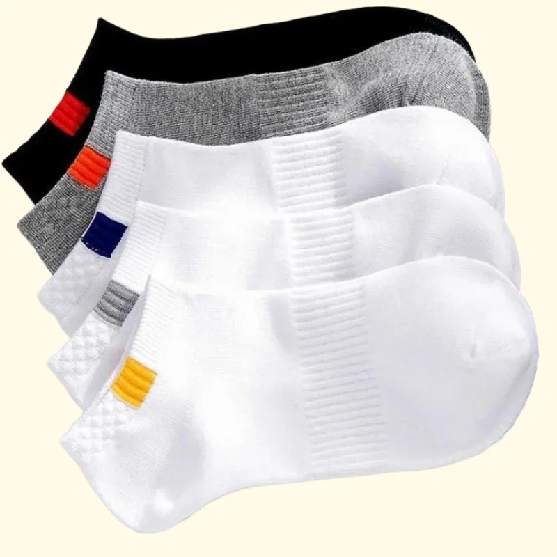 Chaussettes Courtes Respirantes Désodorisantes pour Homme, Confortables, dehors, Rinçage, Coupe Basse, Mode Décontractée, Bateau, Haute Qualité, 5/10 Paires