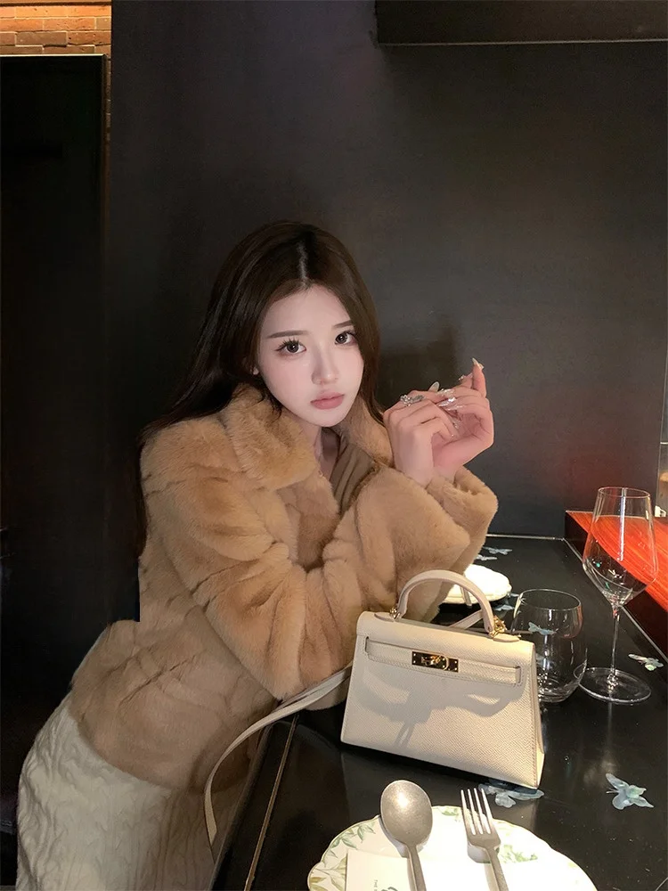 

Экологичная шуба с меховым воротником, женская зимняя куртка с воротником-стойкой, теплая версия Sensation Long Sve, застежка-молния, поездка на работу, Sle