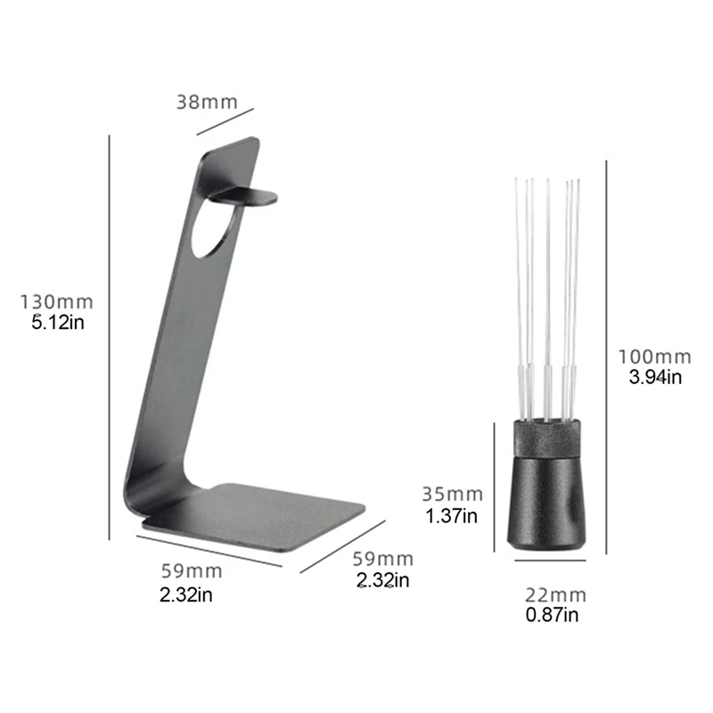 Espresso Agulha Distribuidor, Agitador magnético do metal, Ferramenta para o café, Distribuidor de café preto para o local de trabalho, 1Pc