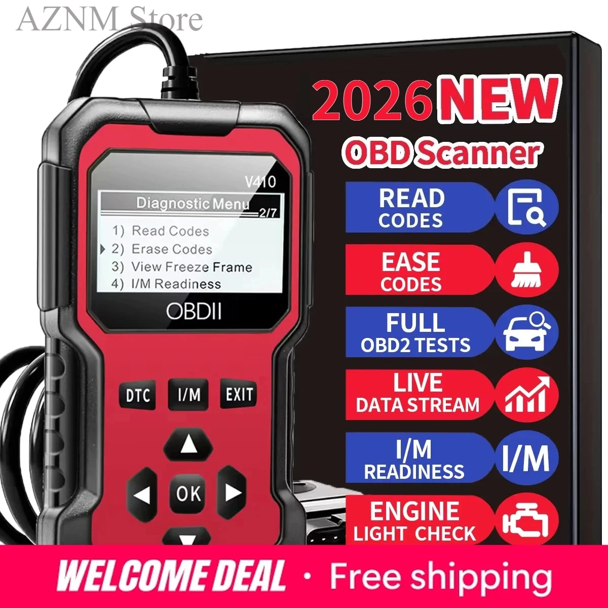 Lecteur de codes OBD2 pour voiture, outil de diagnostic V519, multi-langues, testeur de tension OBDII, lecteur de codes de panne du moteur, lecteur de codes de voiture
