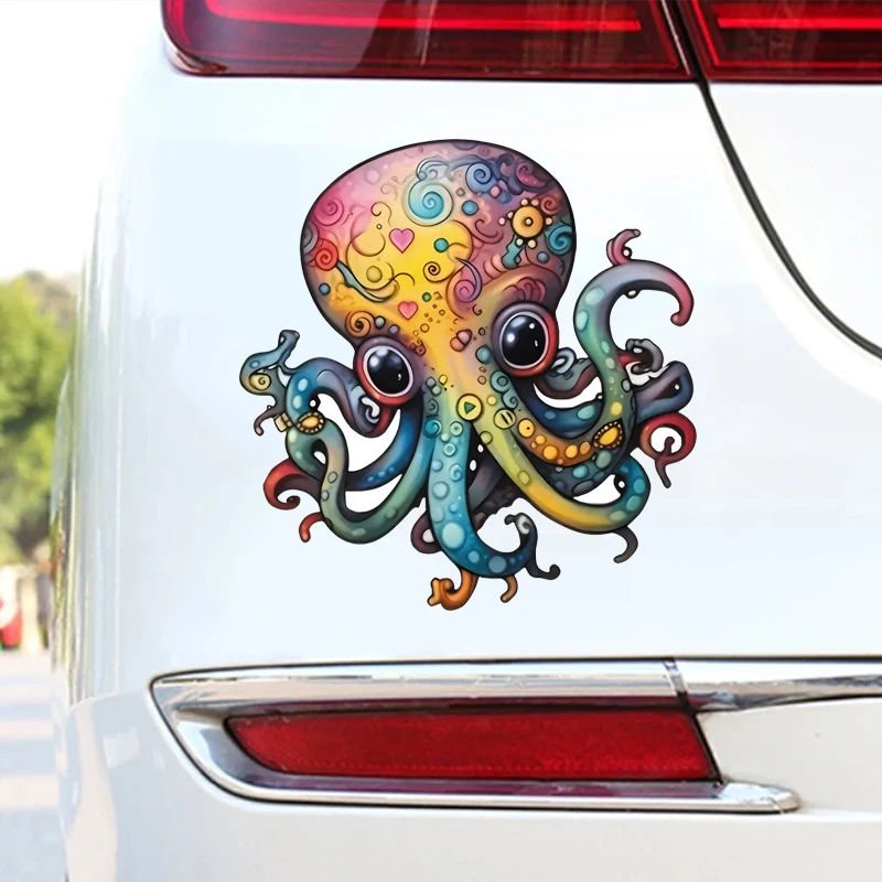 

Colorful Octopus Cartoon Stickers, Suitable For Car Decoration, Motorcycle, Helmet