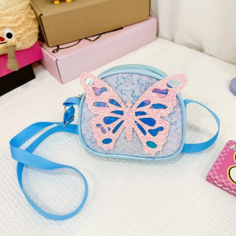 جميل Bowknot الفتيات حقيبة كتف موضة الترتر الأطفال محفظة نسائية للعملات المعدنية حقائب كروسبودي الصغيرة الحلو الاطفال بولي PU حقائب اليد الكرتون