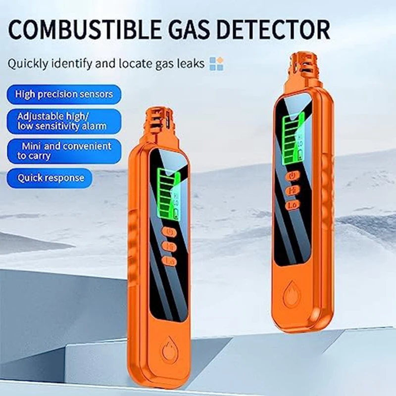 แก๊สรั่วแบบพกพา Natural Gas Alarm เสียงมีเทน Hexane พร้อมหน้าจอ LCD แบตเตอรี่ AAA 2 ก้อนสําหรับ Home