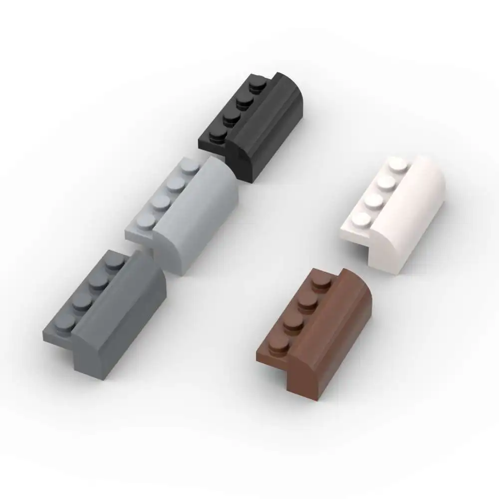 MOC 10 قطعة المنحدر المنحني 6081 اللبنات 2x4x1 1/3 مع 4 ترصيع راحة الطوب ألعاب تعليمية الأطفال هدية عيد ميلاد طفل