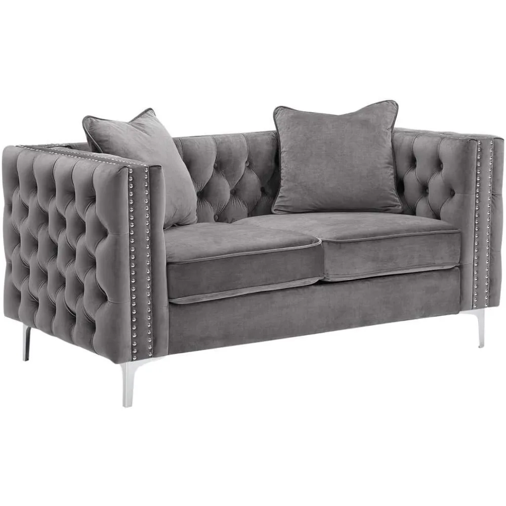 Loretto Gray Velvet Recliner for Living Room