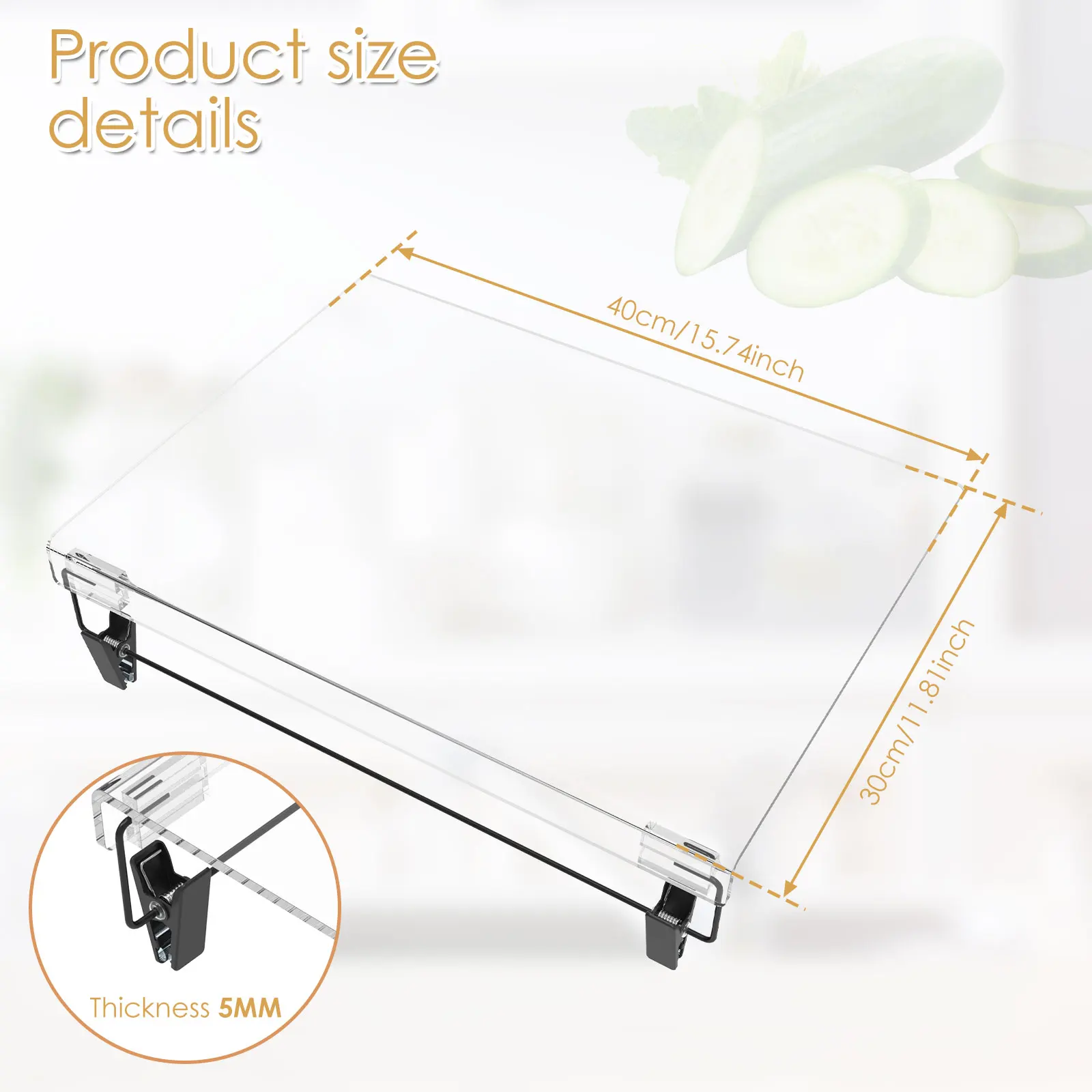 1/2Pcs Acrylic Anti-slip Transparent Cutting Board with Lip Counter Countertop Protector Kitchen Gadget Counter Cutting Board