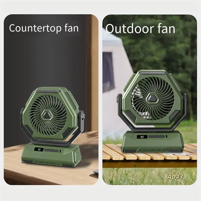 

Rechargeable Camping Light With Fan 6000Mah Outdoor Tent Light Portable Lighting For Camping Picnic Travel