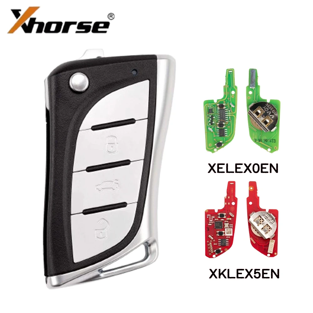 XHORSE XELEX0EN Super Remote Control With Super Chip For Lexus Toyota 3 Button Flip Car Key XKLEX5EN Fit VVDI Key MINI Tool MAX