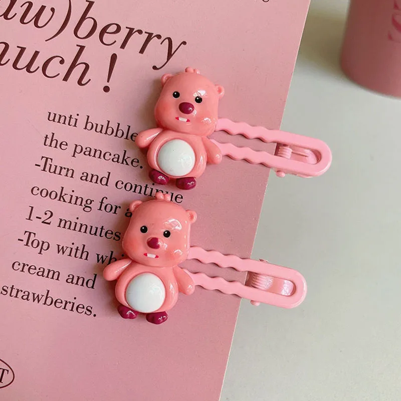 2pcs 2024 New Zanmang Loopy Fringe Clip Cute Cartoon Beaver Student Hairpin Kawaii Girls Hair Band Gripping Clip Toys Girl Gifts image 3