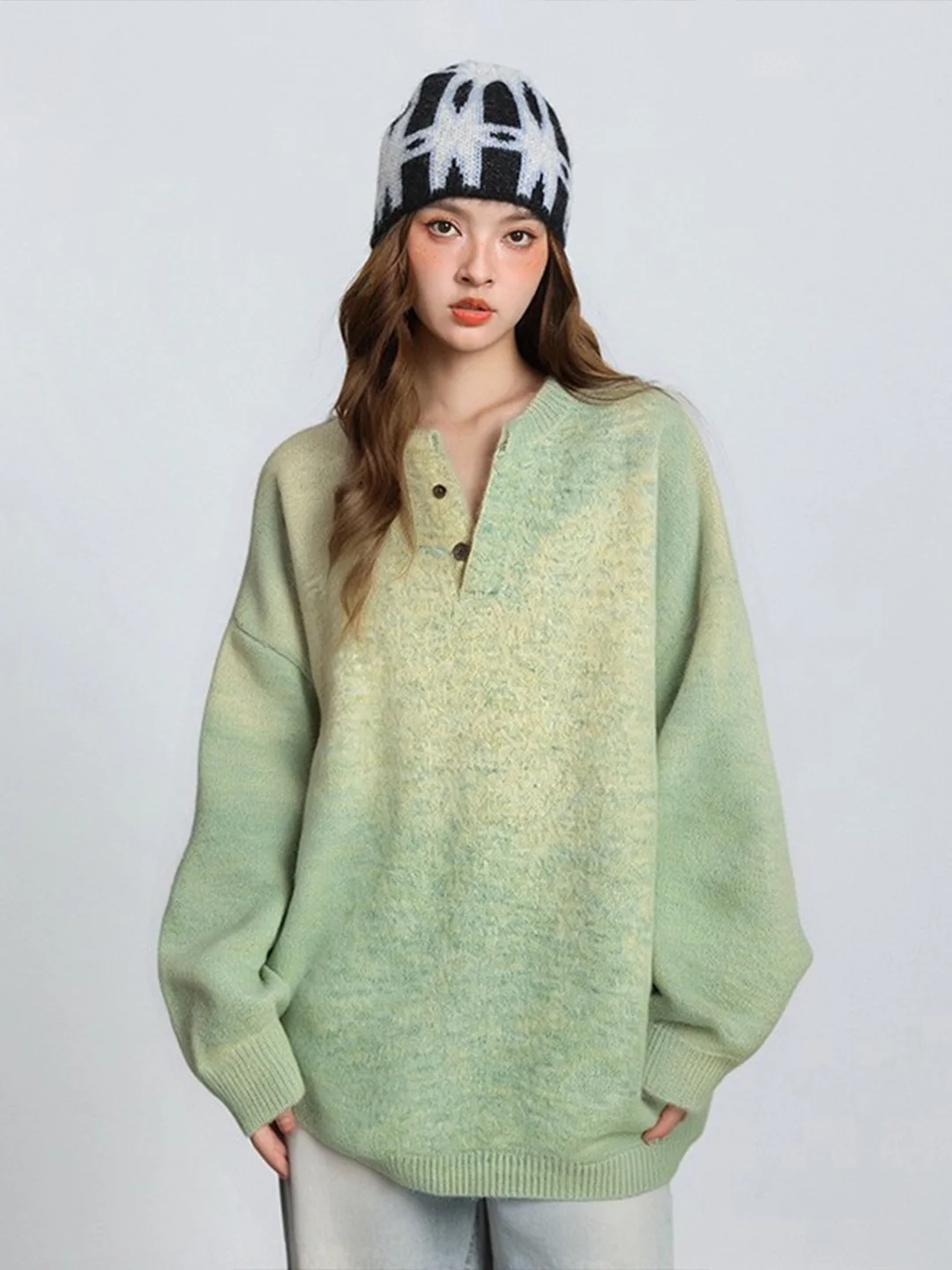 

Мягкий вязаный свитер с воротником Хенри для мужчин и женщин, осенне-зимний, для пар, с длинным рукавом, базовый, удобный, приятный к телу, свободного кроя