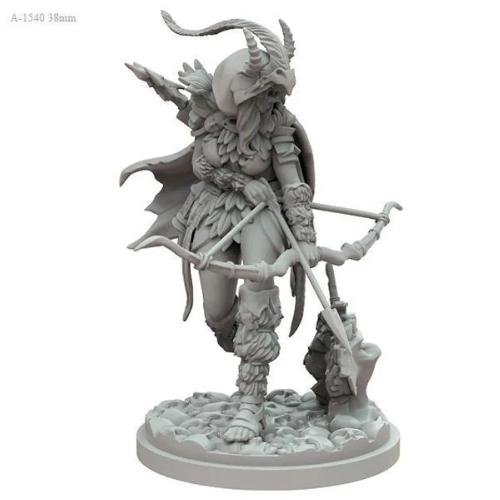 38mm Resin Miniature Figure Female Viking Archer 3D Printed Figurine Model Blank DIY Coloring Unpainted Tabletop Gaming Model