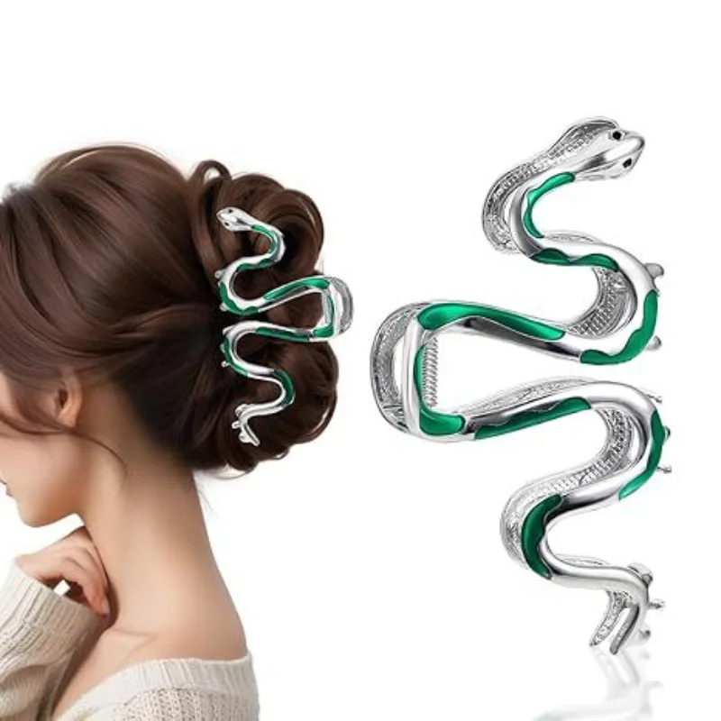 

Зеленая заколка-змея для волос (1 шт.) – очаровательный модный аксессуар с змеиным дизайном для женщин и девушек, стильный головной убор для повседневных причесок
