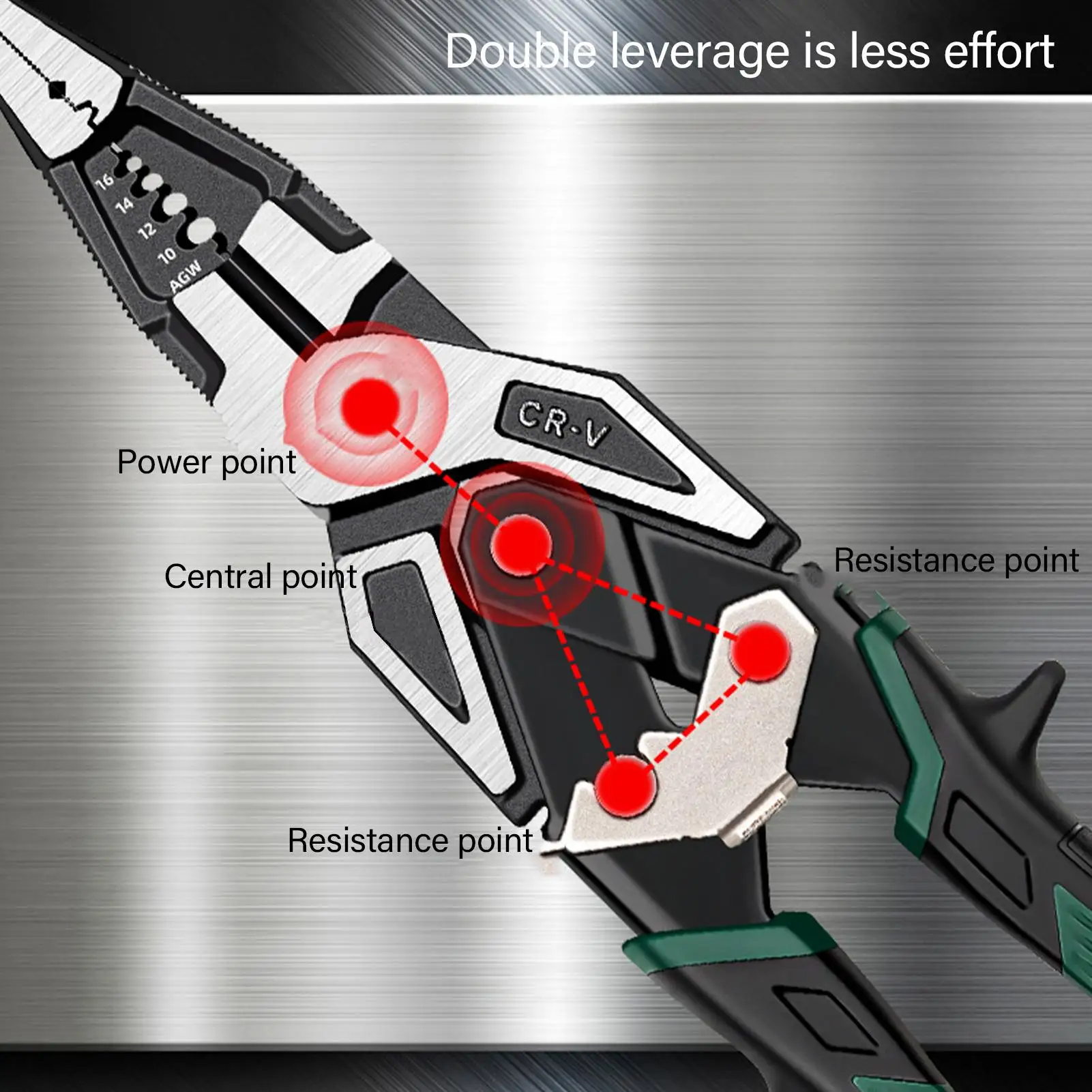 ワイヤーストリッパーツール人間工学に基づいた精密クリンパワイヤークリンパケーブルストリッピングプライヤー端子作業建設はんだ付け用