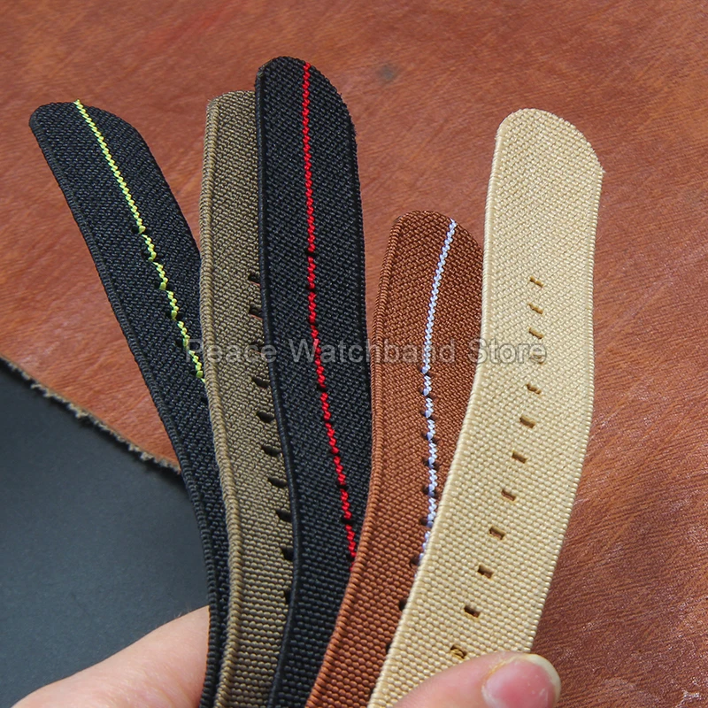 ​ ​ 미끄럼 방지 나일론 스트랩 흰색 검정색 파란색 카키색 ​ ​   오메가 블랙 서브마리너 티소 론진 논스크래치 표면 시계줄용
