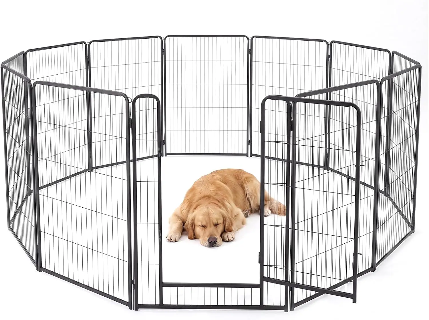 Outdoor Dog Playpen 16 Panels Foldable Large Pet Fence Metal Exercise Kennel Puppy Enclosure, Customized