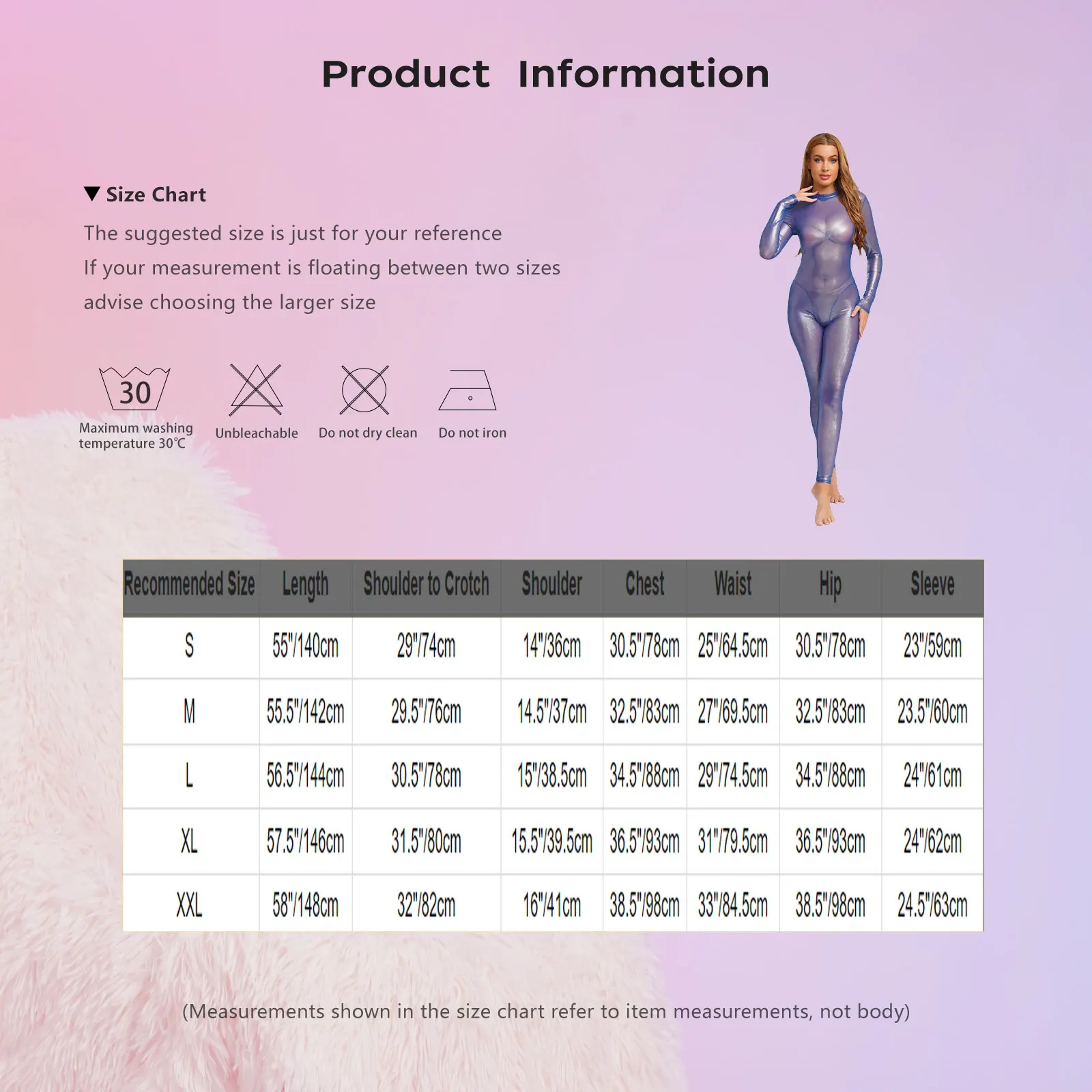 Women Metallic Shiny Full Body Unitards Sheer Rave Party Nightclub Jumpsuit Long Sleeve Long Pants Back Zipper Catsuit Clubwear