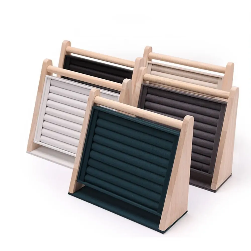 

Wood Ring Display Stand Multi-layers Durable Jewelry Organizer Holder Handmade Large Capacity Bracelet Storage Rack Bangle