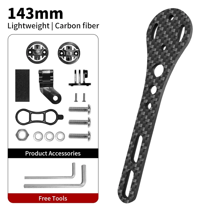 BUCKLOS Carbon Faser Fahrrad Computer Halter 143mm 165mm Fahrrad Tacho Halter Straße Mountainbike Stoppuhr Halter für Garmin