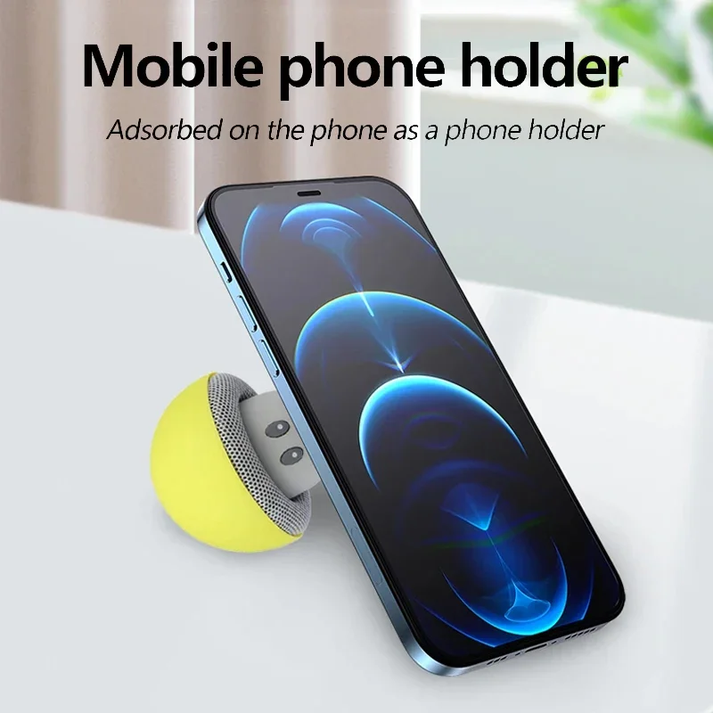 Mini Mushroom Bluetooth Speaker Portable Wireless Sound Box Sucker Cup Audio Receiver Music Stereo Subwoofer Can Phone Holder