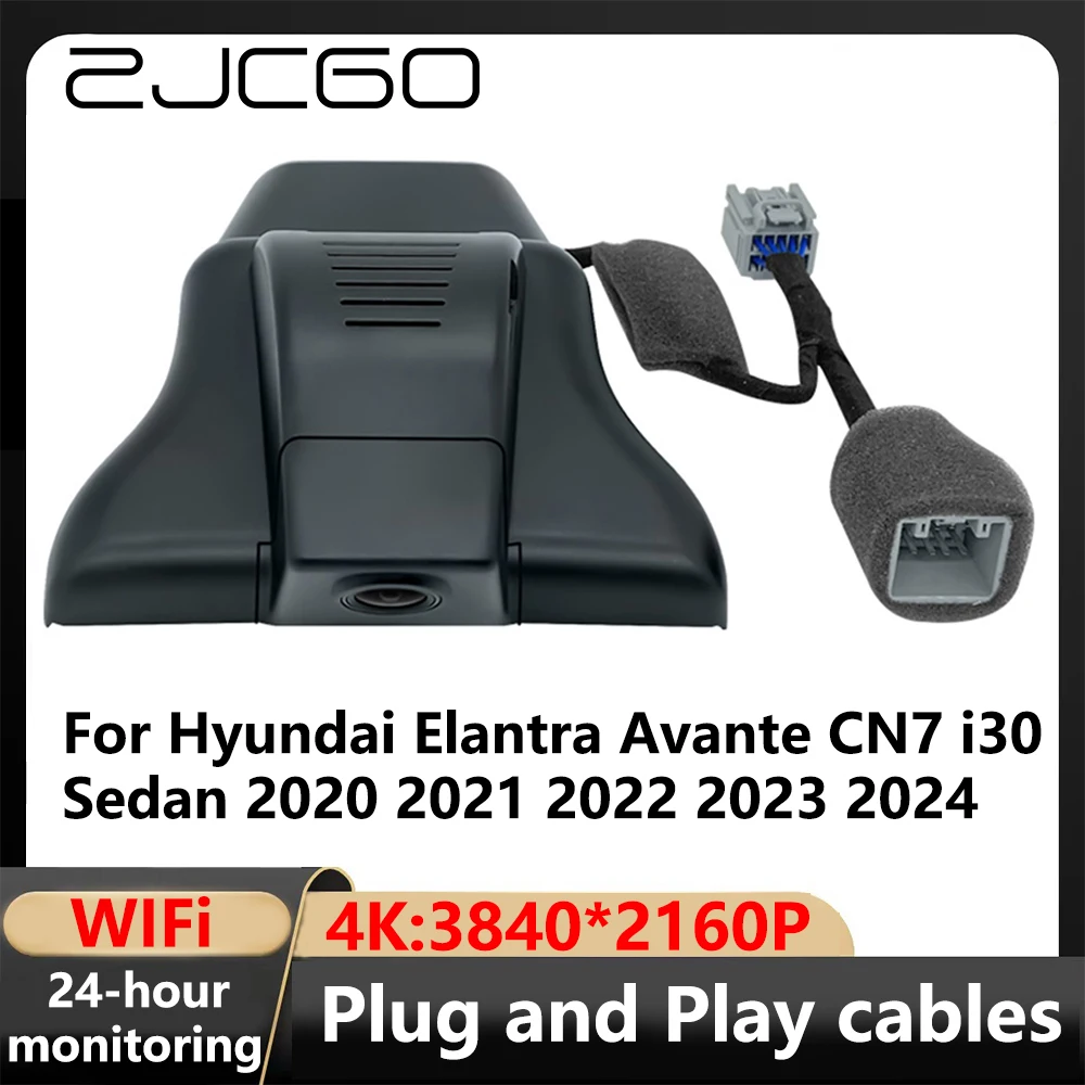 

ZJCGO 4K Wifi 3840*2160 Car DVR Dash Cam Camera Video Recorder For Hyundai Elantra Avante CN7 i30 Sedan 2020 2021 2022 2023 2024