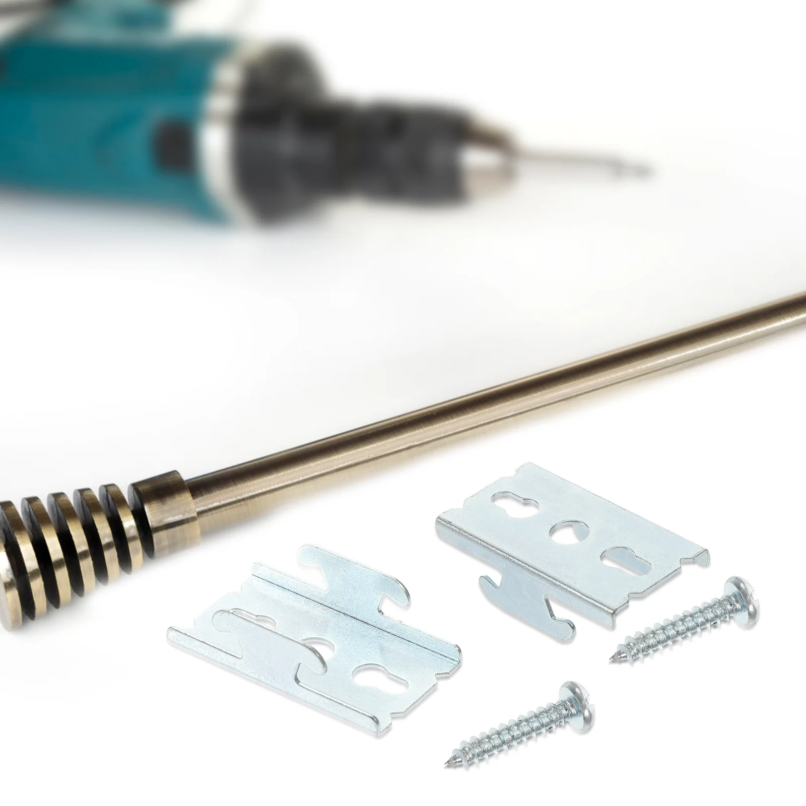 

2Sets Curtain Rod Brackets Iron Strong Mounting Brackets for Living Room Bedroom Kitchen Wall Curtain Rod Holders