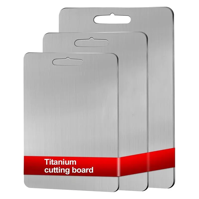 B97A-100% Pure Titanium Cutting Boards For Kitchen 3PCS Food-Grade Chopping Board For Easy To Clean And Won't Absorb Odors