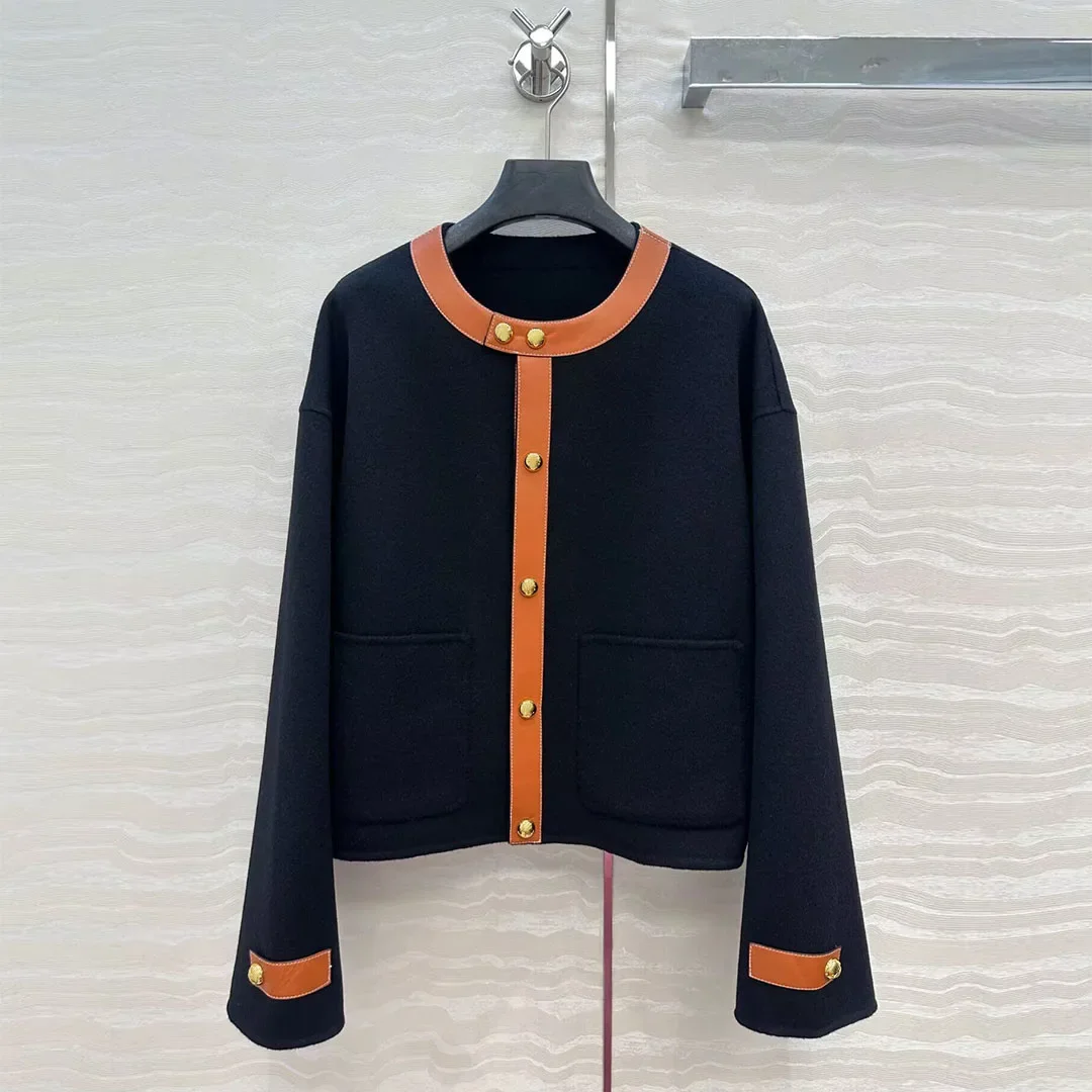 

Платье 2023, осенне-зимнее новое женское короткое пальто, модная куртка из шерсти и кашемира высокого качества