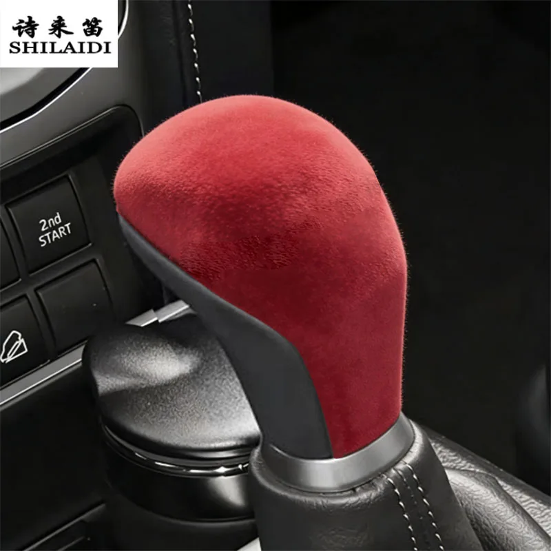 Suede leather Car Wrapping ABS For Toyota Prado 2010-2025 Gear Shift Knob Head Cover Center Console Armrest Box Sticker Trim