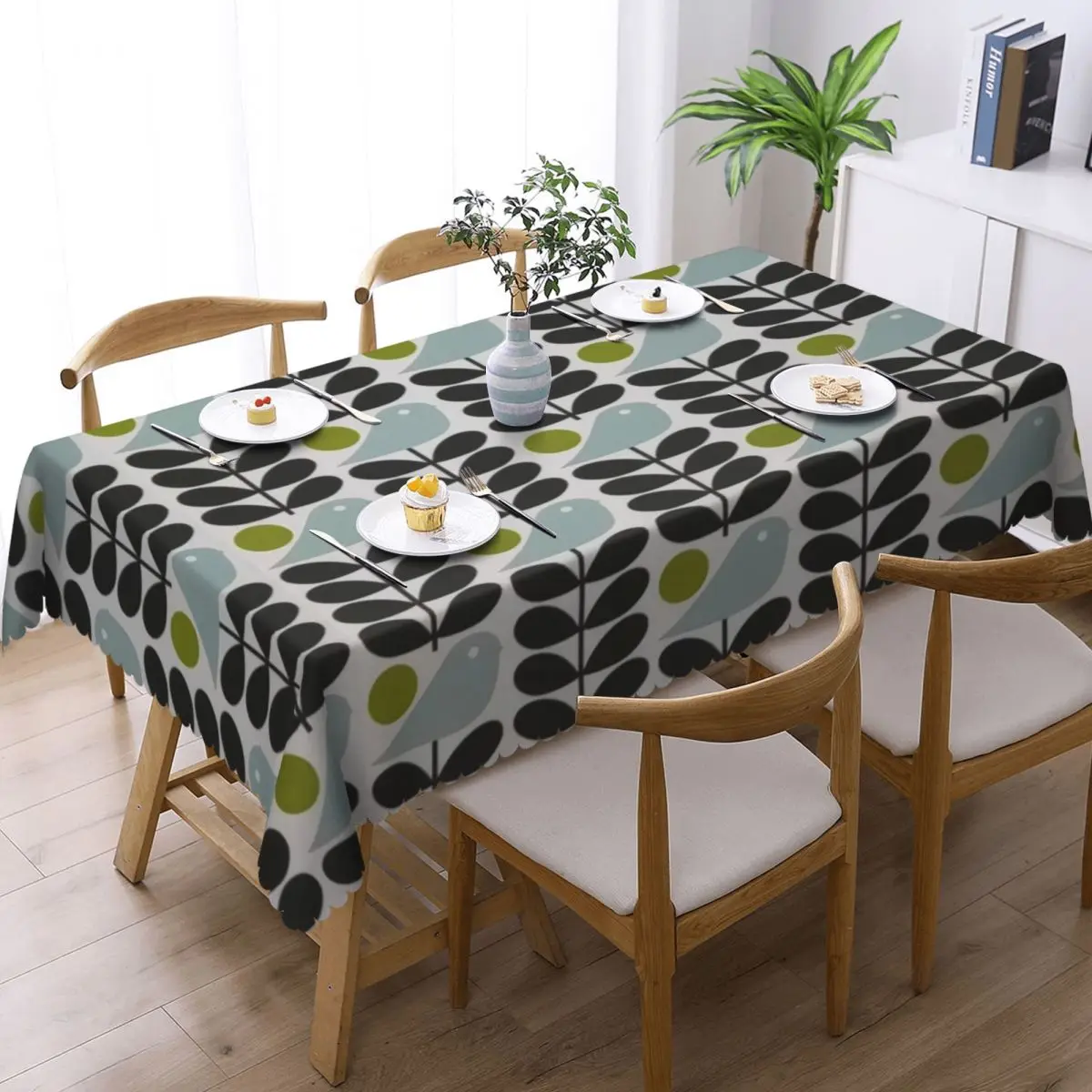 Customized Rectangular Waterproof Oil-Proof Early Bird Granite Tablecloth Table Cover 40