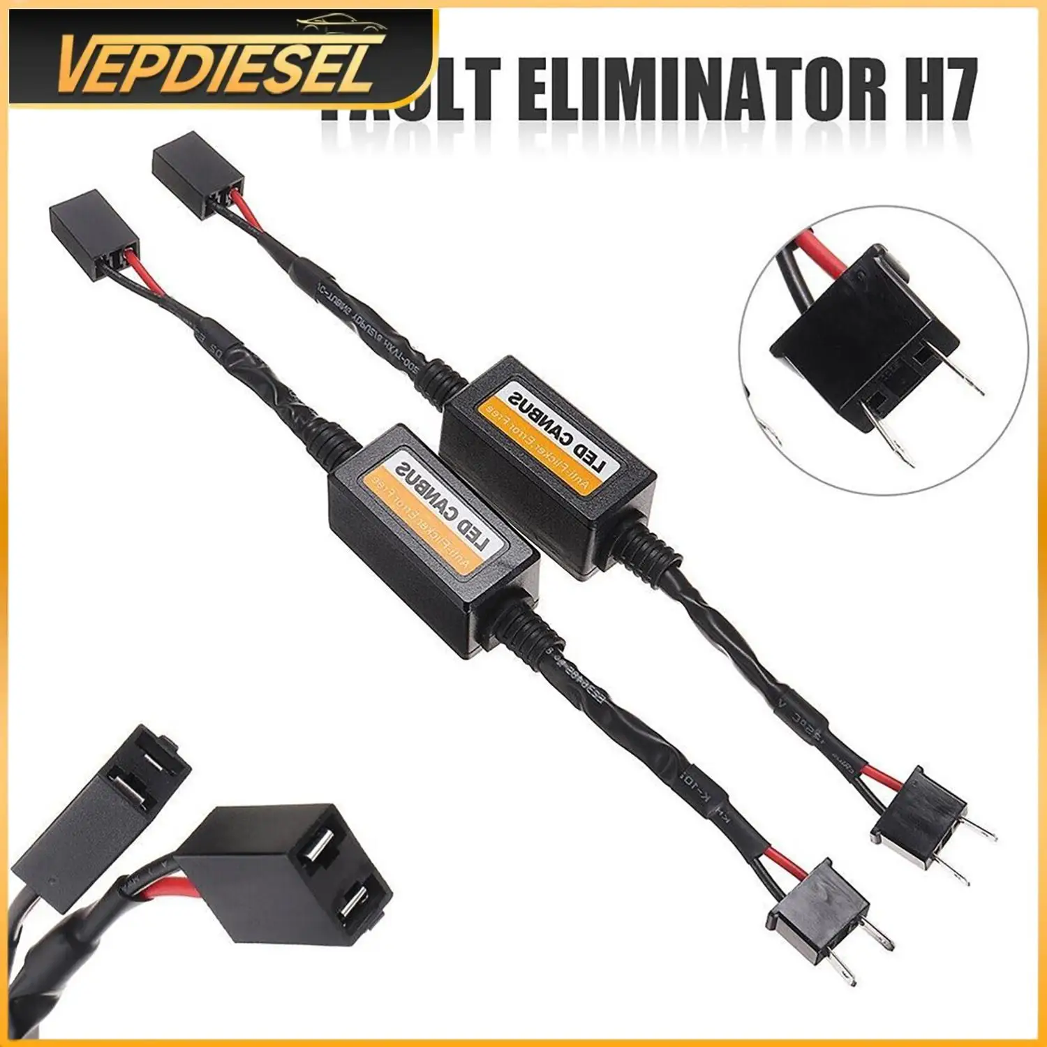 

2pcs H7 Headlight LED Canbus Decoder Canceller Error Free Resistor Anti Flicker for H1 H4 H7 9005 9006 H4 Auto Light Accessories
