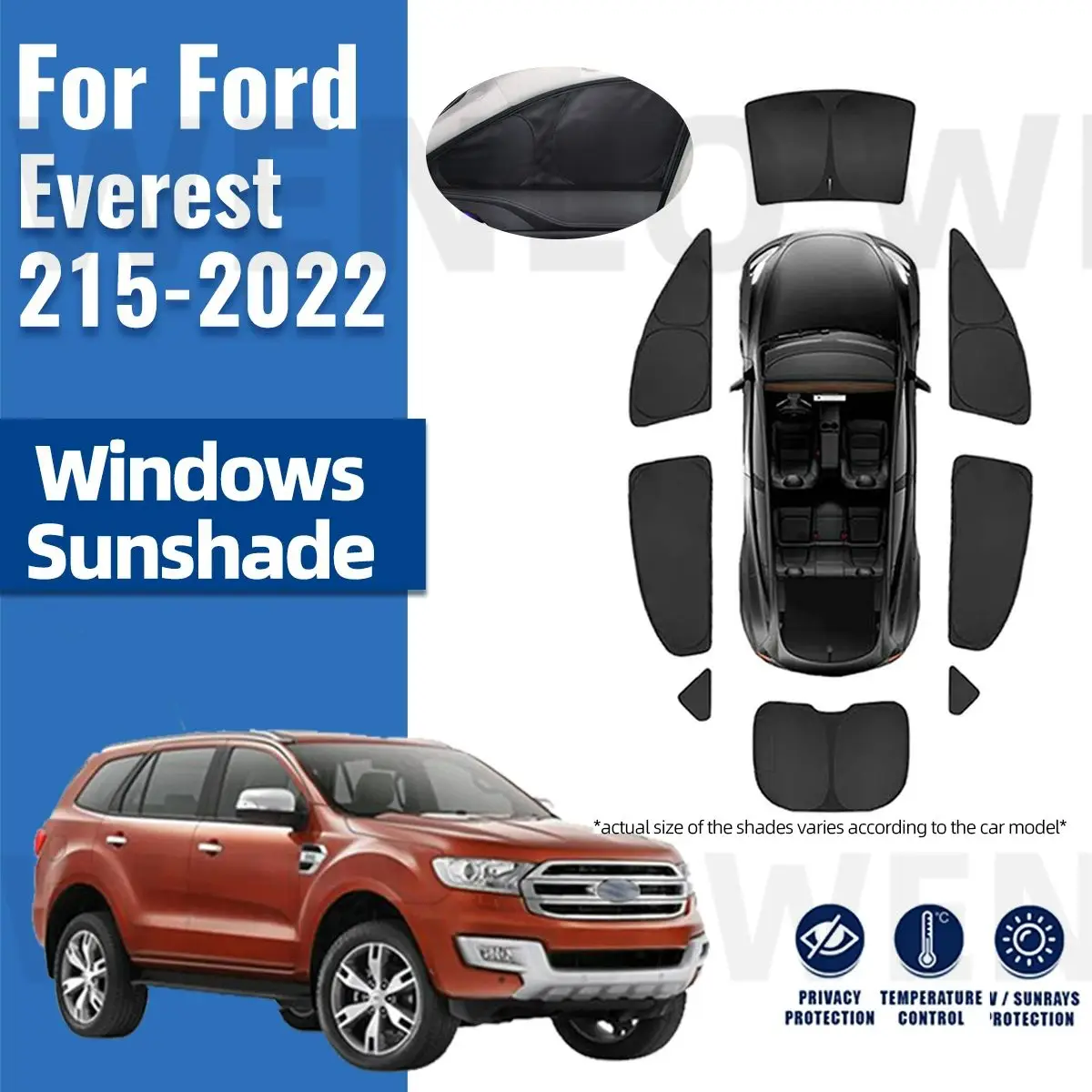 

Автомобильный солнцезащитный козырек для Ford Everest 2015-2020 2021 2022 полное покрытие, передняя ветровая занавеска, задняя боковая детская Солнцезащитная занавеска