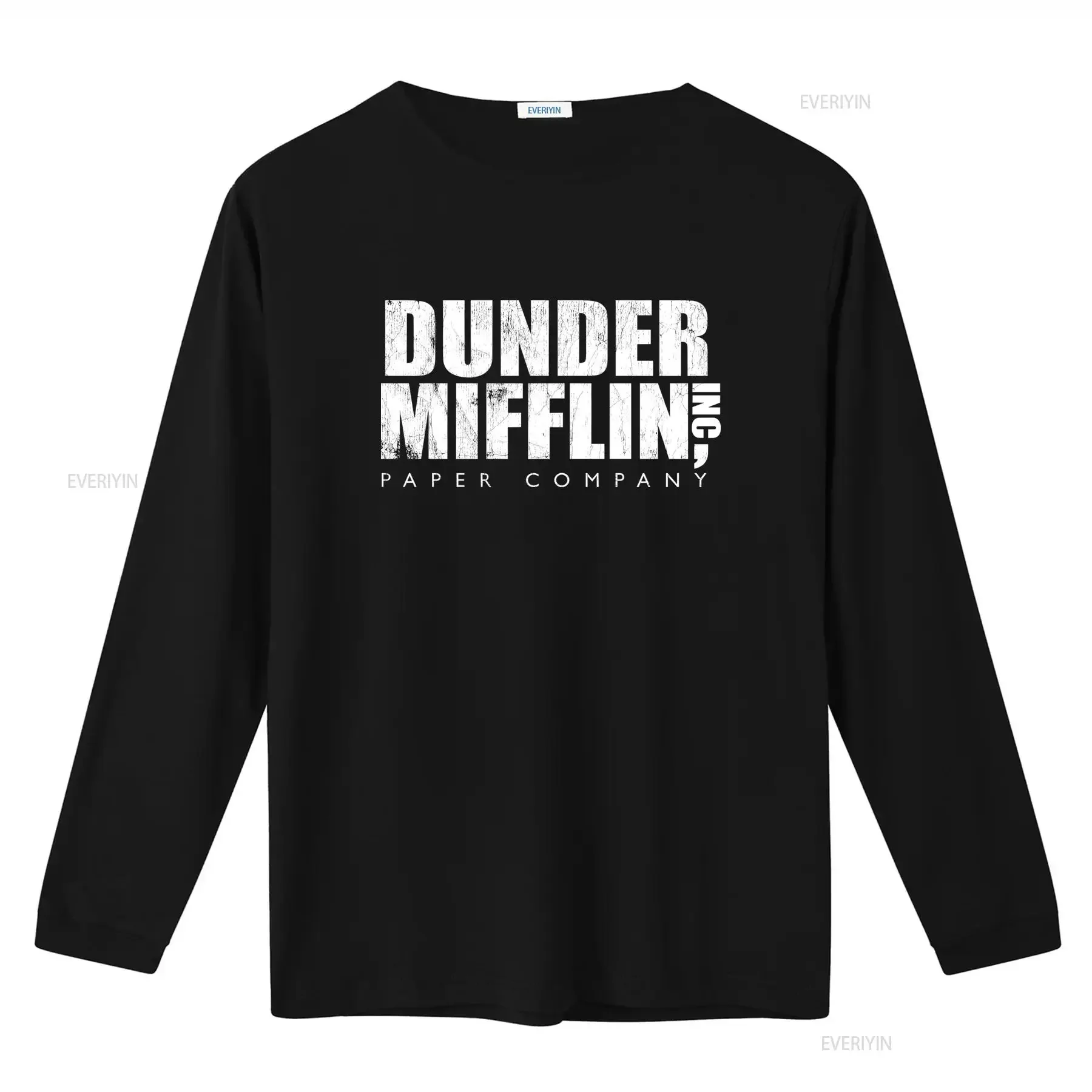The Office Dunder Mifflin Paper Company T Shirt for Casual Fashion vintage Washed Slightly streetwear homme Stretched Stylish