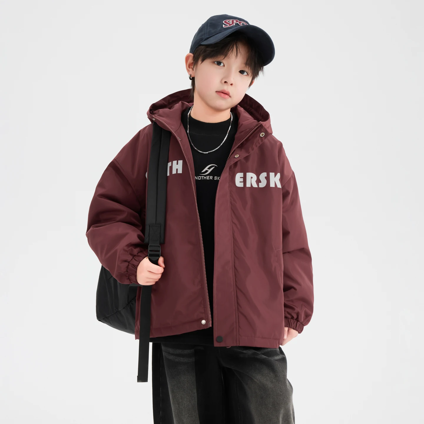 

4-14Y Children Clothing Boys' Mid-Length Autumn and Winter Down Cotton Jacket New Winter Children's Thickened Hooded Jacket Top