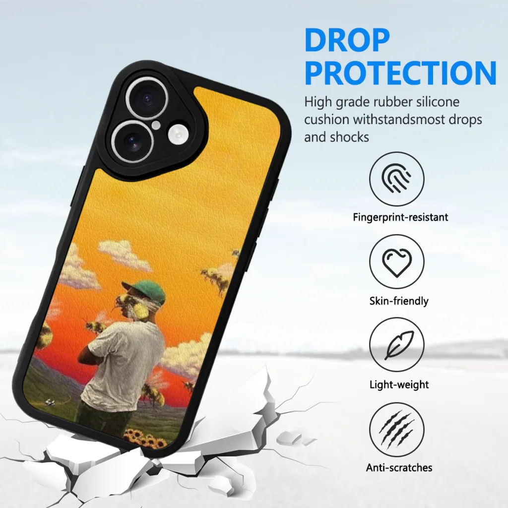 Tyler The Creater Flower Boy Capa de telefone para iPhone 16 Pro Max Plus Capa de silicone macio