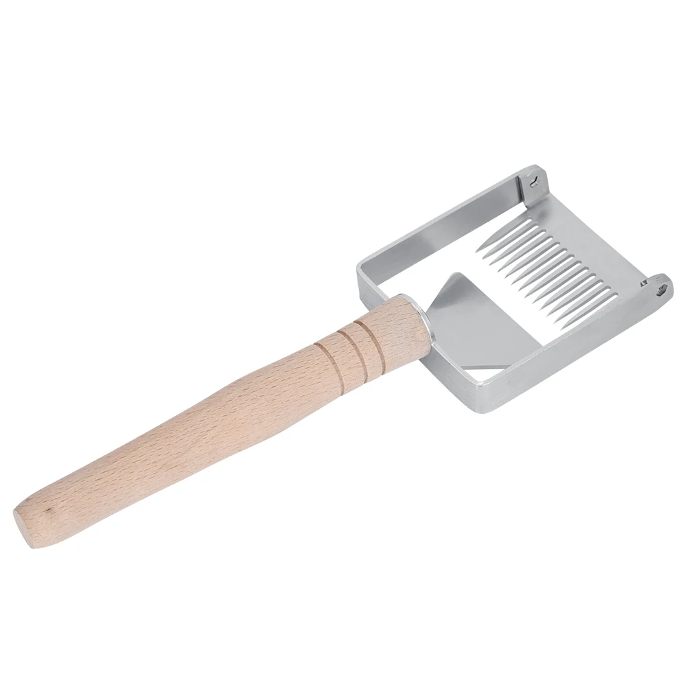 Stainless Steel Honey Comb Tine Uncapping Fork Beekeeping Tine Wooden Handle Honeycomb Honey Scraper Beekeeping Equipment