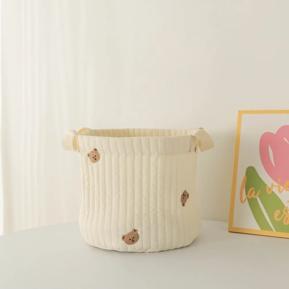 

Сумки с вышивкой милого медведя, большая вместительная тележка для хранения подгузников, сумка для мамы, хлопковая сумка для подгузников для новорожденных