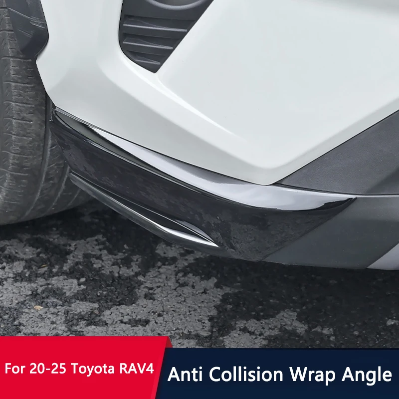

QHCP Front Bumper Side Corner Protector Sticker Trims ABS Front Bumper Corner Strip For Toyota RAV4 2020-2025 Exterior Accessory