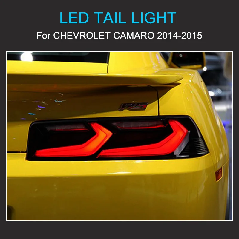 1 زوج LED الذيل ضوء الجمعية لشروليه كامارو 2014 2015 التوصيل والتشغيل المصابيح الخلفية مع LED الديناميكية تحول الخلفية الذيل مصابيح