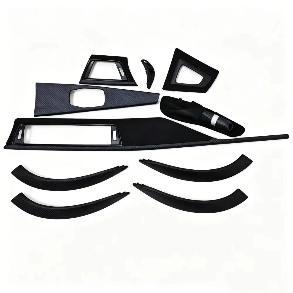 M Style 10pcs Carbon Fiber Dashboard Decorative Interior Trim Kit Set for 3 4 Series 3GT F30 F31 F32 F34 F35 F36 F80