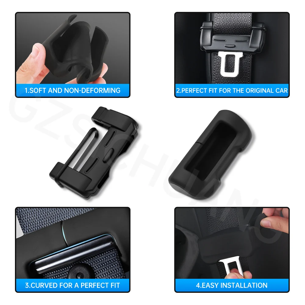 

Car Safety Belt Buckle Covers Silicon Seat Belt Clips Cover For Tesla Model 3 Model Y 2023 2022 2021 Seat Belt Buckle Protector