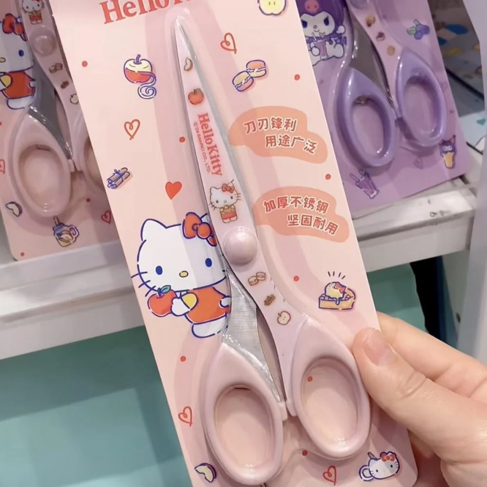 Neue Ausgabe Sanrio Edelstahl-Küchenschere Kawaii Cartoon Hello Kitty Hochwertige Büro-Papierschere Geburtstagsgeschenk – Detail 7