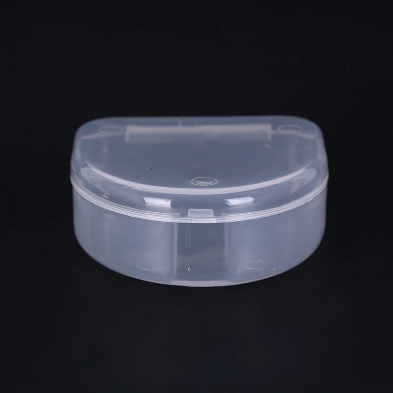 1PCS Clear Orthodontic Retainer Box case Compact Dental Case for Mouthguards Biteguards Dentures Sport Guard Organizer