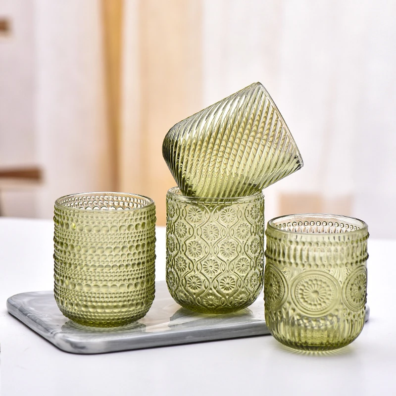Vaso de Vidrio Verde para el Hogar, de Alta Estética, para Agua, Jugo de Frutas, Café, Té, Cerveza y Bebidas Alcohólicas