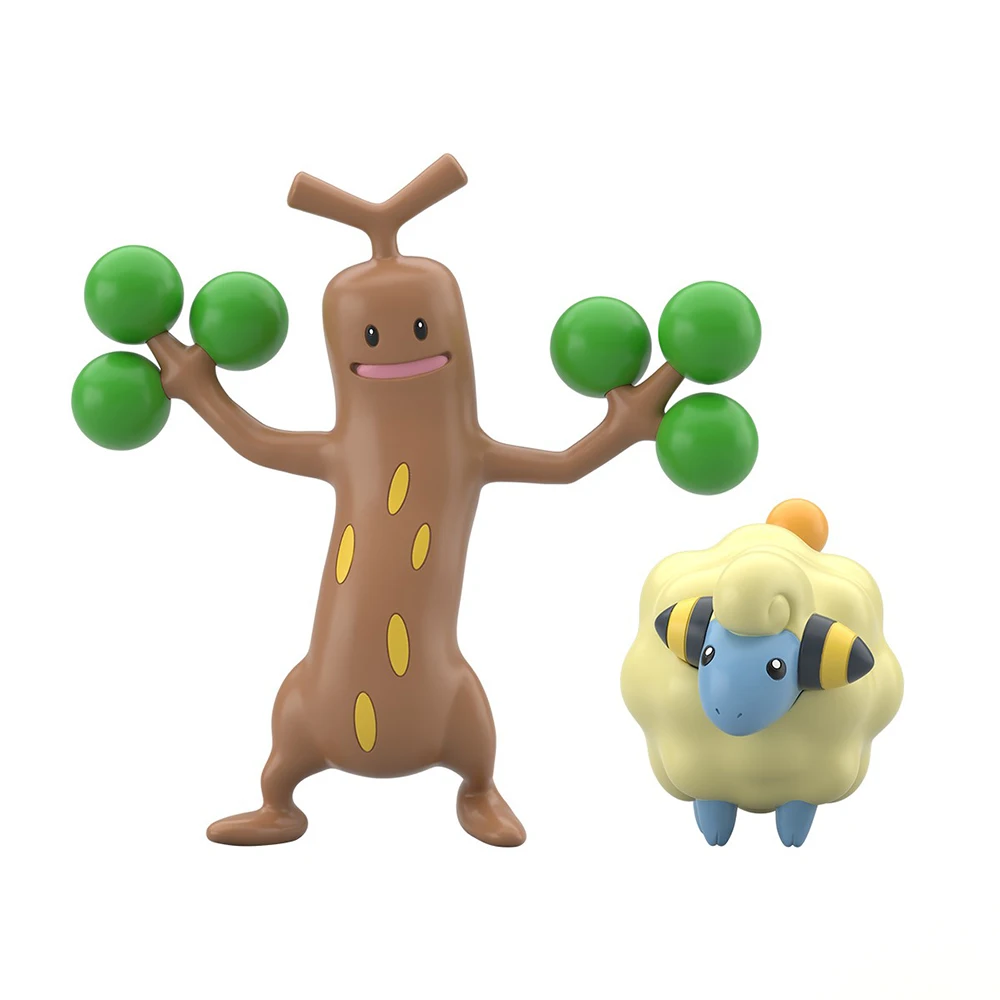 Набор из 10 фигурок BANDAI Shokugan Pokemon Scale World Johto Wooper, Teddiursa, Phanpy, Ampharos, Mareep, Sentret и Furret