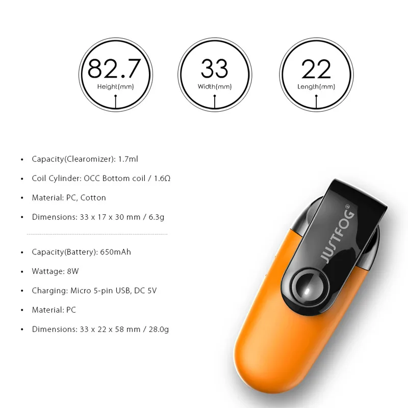 الأصلي justxenon C601 جراب عدة 1.7 مللي جراب خرطوشة 650mAh بطارية إعادة تعبئة نظام جراب السجائر الإلكترونية VS Minifit جراب عدة